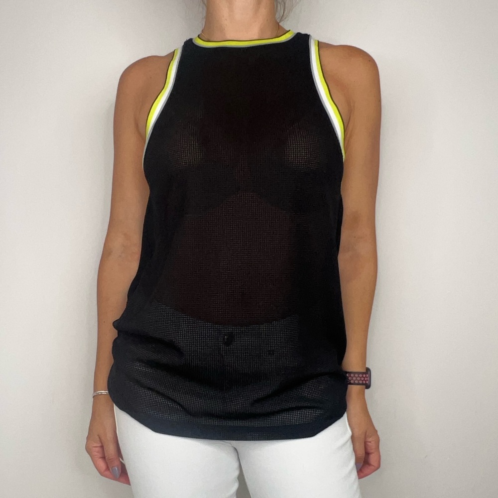 T by Alexander Wang Women's Yellow and Black Top